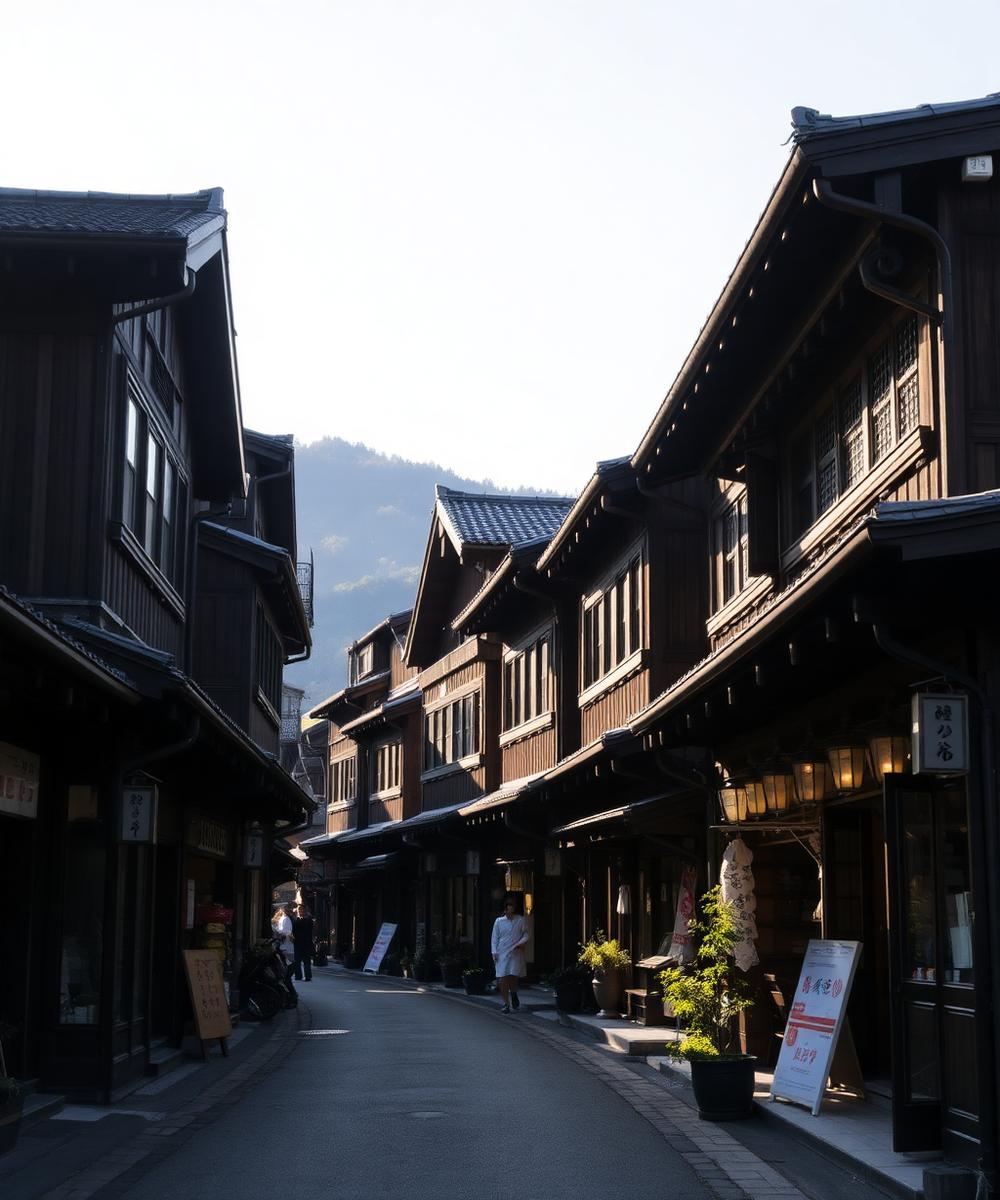 Wooden merchant houses in Takayama old town